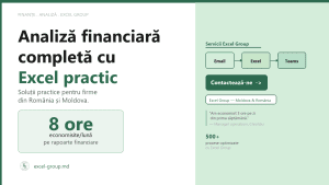 Excel pentru analiza financiară: buget, Plan vs Realizat și previziuni pentru management